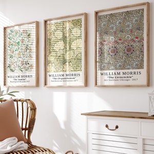 William Morris Set of 3, Exhibition Art Posters, William Morris Wall Art, William Morris Gallery Wall Art Prints, William Morris Prints, Art