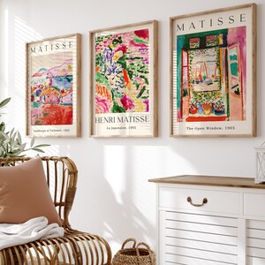 Henri Matisse Set Of 3, Matisse Open Window Poster, Modern Colorful Poster, Landscape Wall Art, Museum Poster, High Quality Digital Prints
