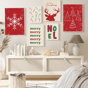 Christmas Print Set, Xmas Home Decor, Christmas Printable Wall Art, Holiday Prints, Christmas Wall Art,Trendy Poster Set, Christmas Digital,