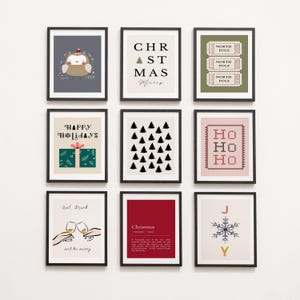 Christmas Gallery Wall Art Prints,  Christmas Prints, Holiday Decor, Xmas Home Wall Art, Christmas Printable Wall Art, Digital Downladable,