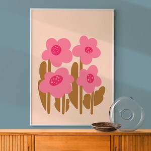 Modern Contemporary Colorful Floral Art Print, Colourful Abstract Flower Print, Maximalist Flower Print, Bouquet of Flower Illustration