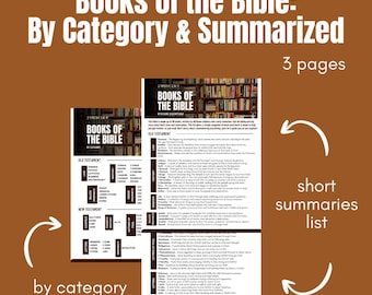 Bible Overview Printable | Books by Category & Short Summaries