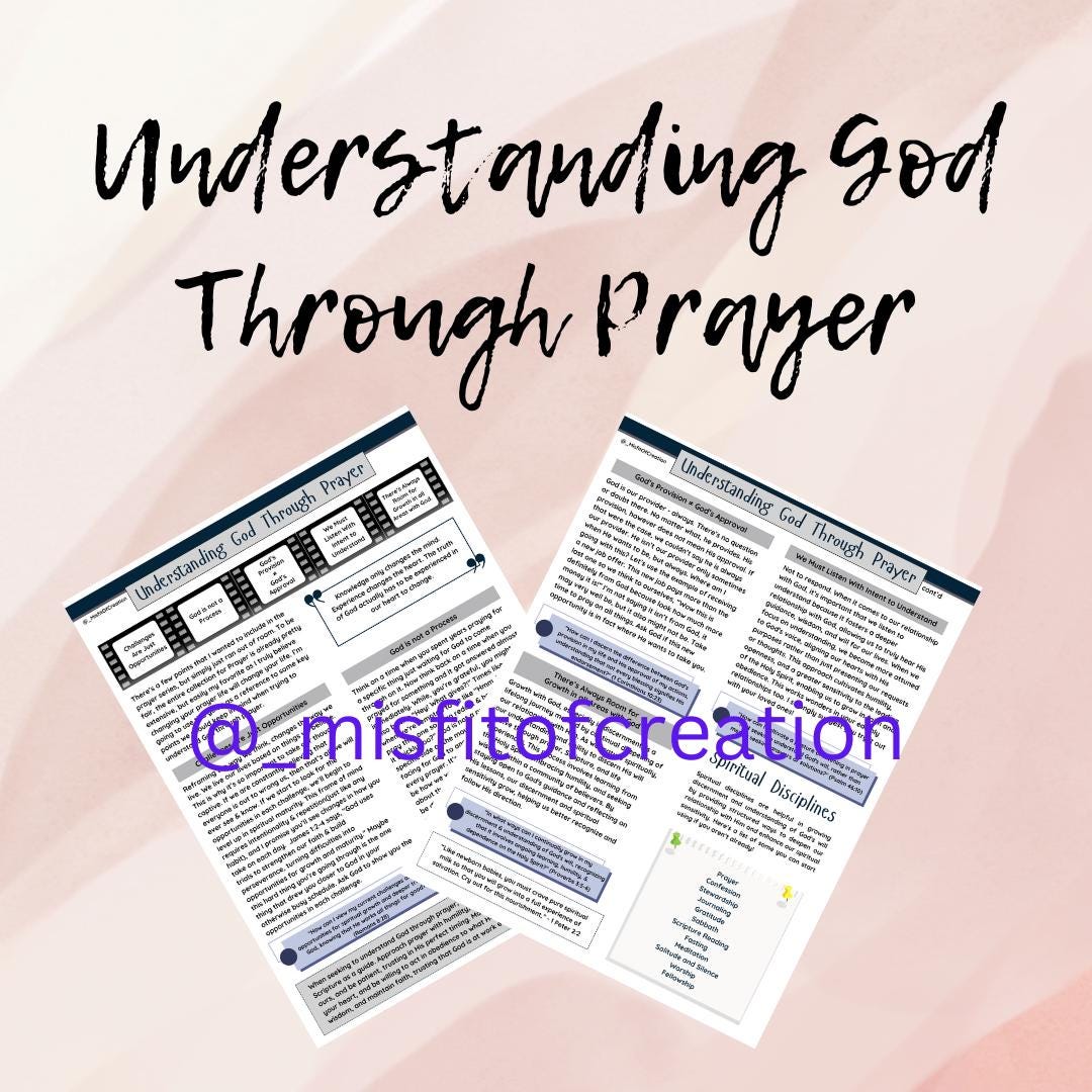 Understanding God Through Prayer - Study - Etsy