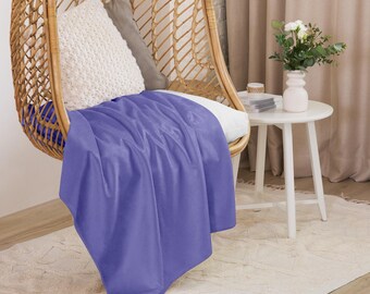 Dreamy Violet – koc Sherpa – KOLEKCJA KOLORÓW | Przytulny koc | Ultramiękki koc pluszowy | Dostępny w wielu odcieniach