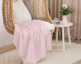 Różowe baletki - Koc Sherpa - KOLEKCJA KOLORÓW | Przytulny koc | Ultramiękki pluszowy koc | Dostępny w wielu odcieniach