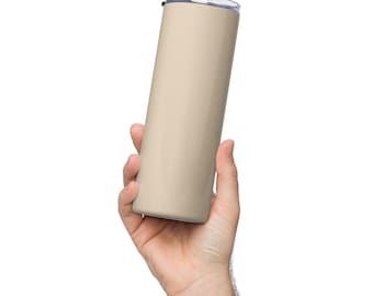 SAND Stainless Steel Tumbler – 20 oz Reusable Tumbler with Lid and Metal Straw – Hot and Cold Drinkware – Eco Friendly Gift Idea