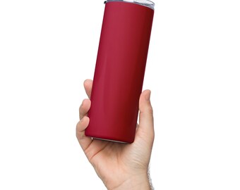 CRIMSON WINE Stainless Steel Tumbler – 20 oz Reusable Tumbler with Lid and Metal Straw – Hot and Cold Drinkware – Eco Friendly Gift Idea