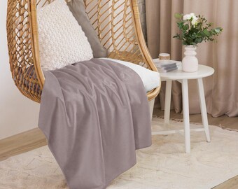 Śliwkowy Taupe - Koc Sherpa - KOLEKCJA KOLORÓW | Przytulny koc | Ultramiękki pluszowy koc | Dostępny w wielu odcieniach