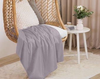 Lawendowa Mgła – Koc Sherpa – KOLEKCJA KOLORÓW | Przytulny koc | Ultramiękki pluszowy koc | Dostępny w wielu odcieniach