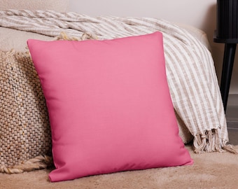 Różowa guma balonowa – poduszka premium – KOLEKCJA KOLORÓW | Dekoracyjna poduszka dekoracyjna | Poduszka o fakturze lnu | Dostępne w wielu odcieniach