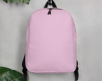 Pink Minimalist Backpack – Water Resistant, 15" Laptop Pocket