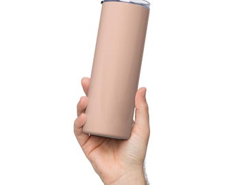 NUDE BEACH Stainless Steel Tumbler – 20 oz Reusable Tumbler with Lid and Metal Straw – Hot and Cold Drinkware – Eco Friendly Gift Idea