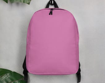 Pink Minimalist Backpack – Water Resistant, 15" Laptop Pocket