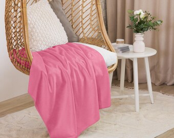 Bubble Gum PINK - Koc Sherpa - KOLEKCJA KOLORÓW | Przytulny koc | Ultramiękki pluszowy koc | Dostępny w wielu odcieniach