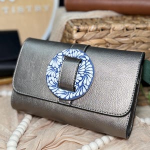 Talavera Oxford Elemental Handbag Wallet Clutch | Talavera Azul | Blue Pottery | Mexican artisan jewelry | Joyeria Mexicana | Womens gift