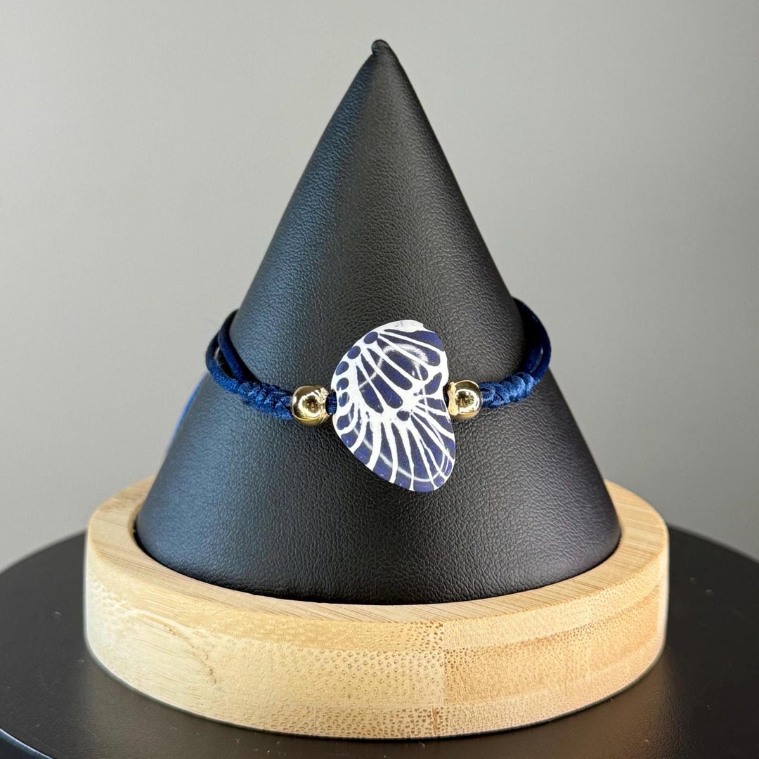 Talavera Heart Pull String Bracelet | Talavera Azul | Blue Mexican ...