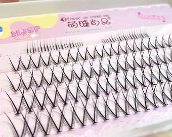 Manga Lashes | Natural Look | Individual Lash | Anime Eyelashes Cluster | Upper Lashes + Lower Lashes