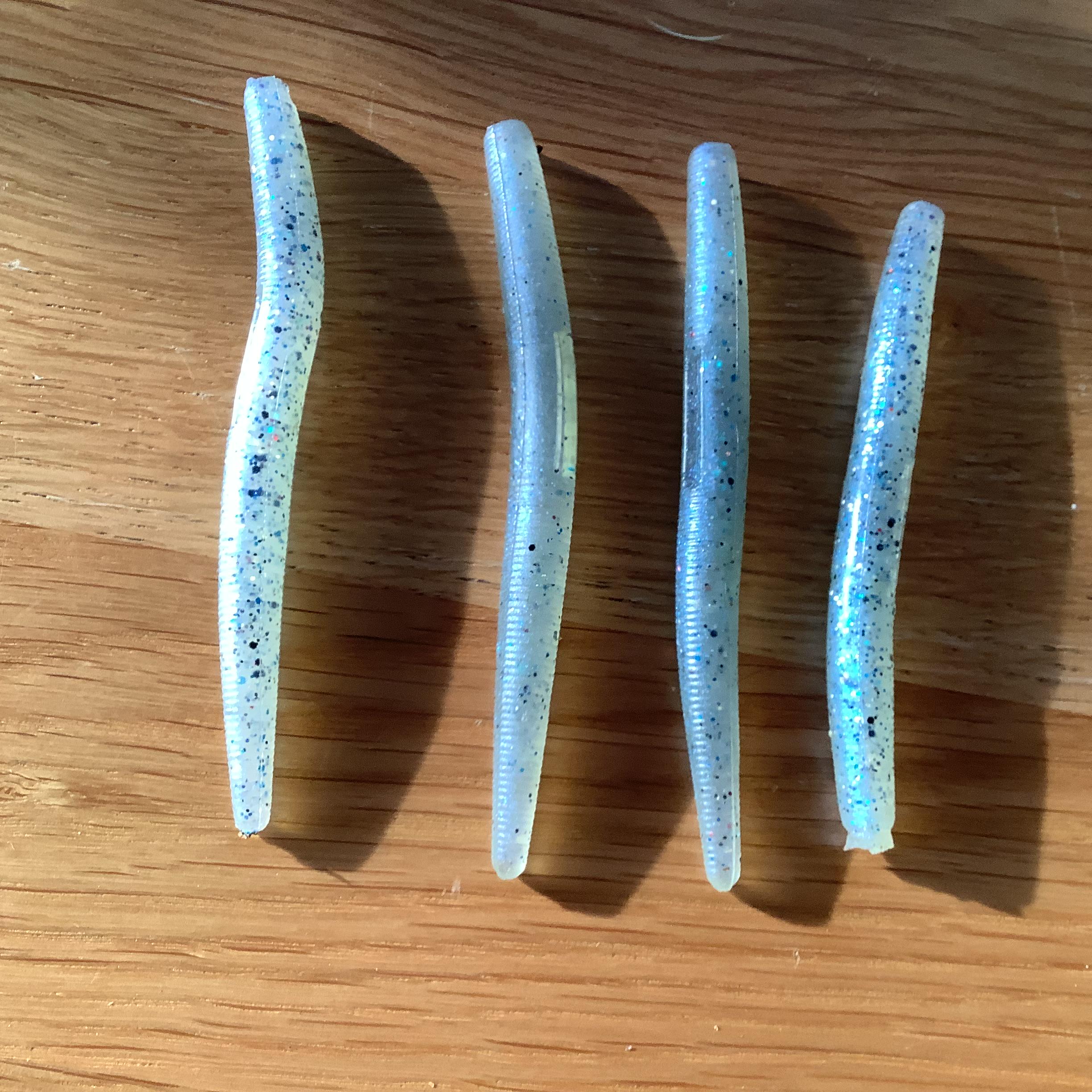 Clear-ish Blue With Glitter Soft Plastic Fishing Lures, Worms (pack of 4) - Etsy Clear-ish Blue With Glitter Soft Plastic Fishing Lures, Worms (pack of 4) - Etsy