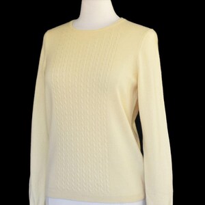 90年代ヴィンテージ ペンドルトン カシミアセーター、ライトトープ ケーブルニット プルオーバーセーター、サイズM ミディアム 画像 4