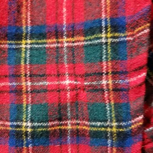 Puede incluir: Primer plano de una tela a cuadros roja, verde, azul y blanca. El patr&oacute;n presenta un dise&ntilde;o tart&aacute;n cl&aacute;sico con l&iacute;neas que se cruzan creando una apariencia de cuadr&iacute;cula. La tela tiene una superficie texturizada.