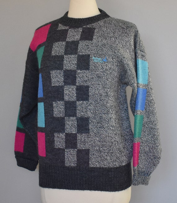 Vintage 90s Geometric Print Sweater, 1990s Abstra… - image 5