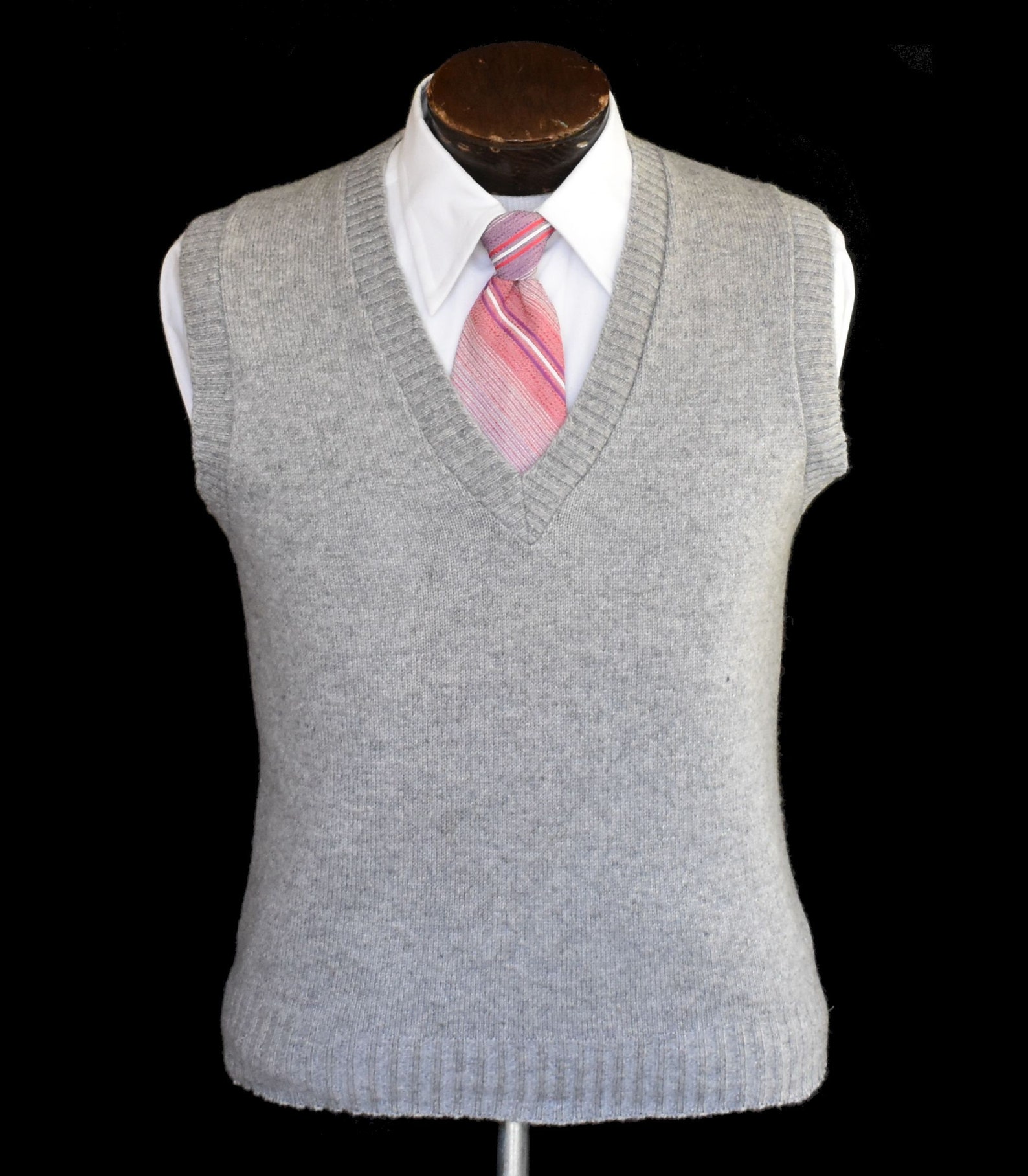 Vintage 60s Gray Sweater Vest 1960s Mens Minimalist Sweater | Etsy