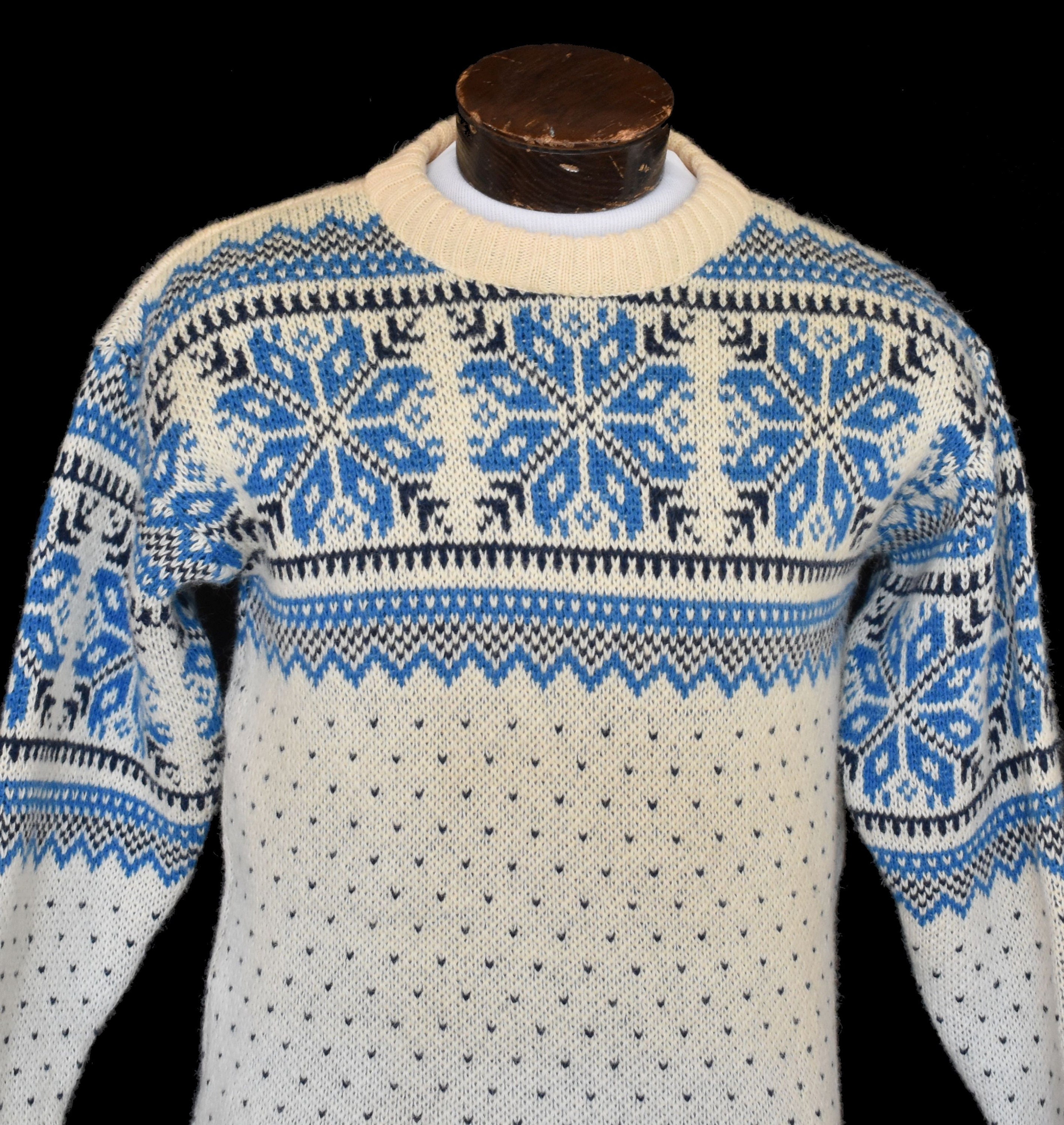 70s Nordic Snowflake Pattern Sweater 