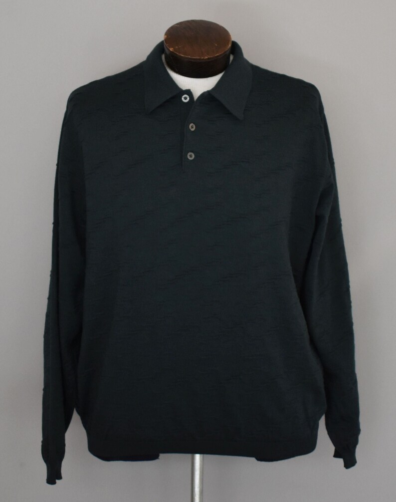 90s Men's Forest Green Textured Sweater St Croix Clothing Etsy