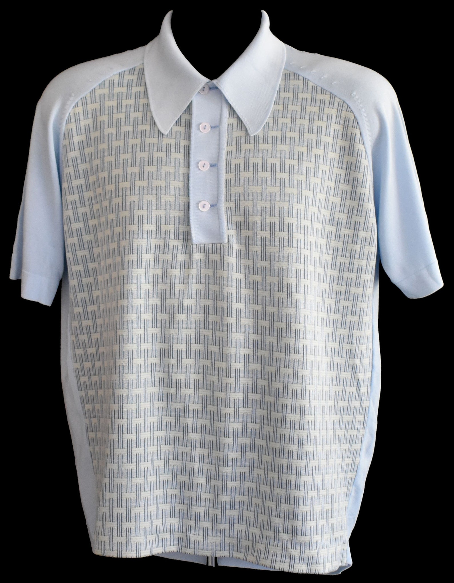 Vintage Men's Polo Shirt 60s Basket Weave Button Up | Etsy