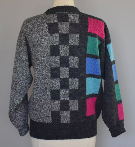 Vintage 90s Geometric Print Sweater, 1990s Abstra… - image 6