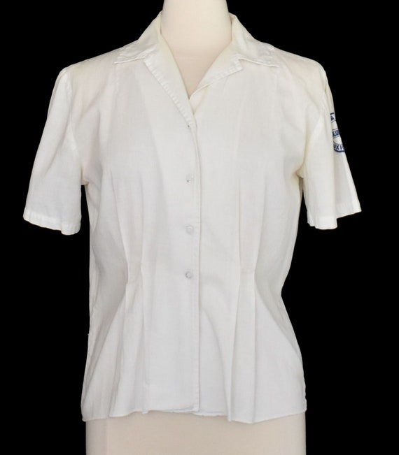 Vintage 40s Womens Work Shirt, 1940s Hospital Vol… - image 2