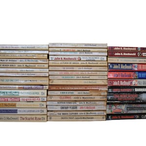 Vintage 50s 60s John D. MacDonald Thriller Novels, 1950s 1960s Crime & Suspense Stories, Pulp Fiction, Lot of 40