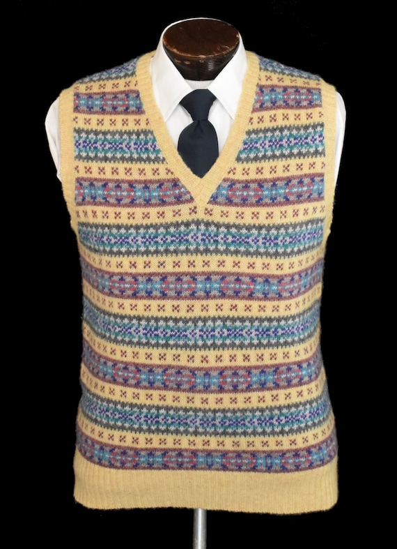 Fair Isle Sweater Vest, Vintage 80s Chaps Pullove