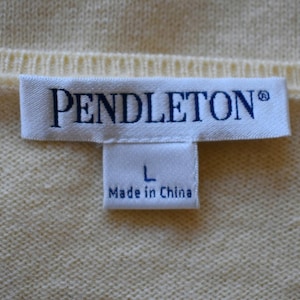 90年代ヴィンテージ ペンドルトン カシミアセーター、ライトトープ ケーブルニット プルオーバーセーター、サイズM ミディアム 画像 6