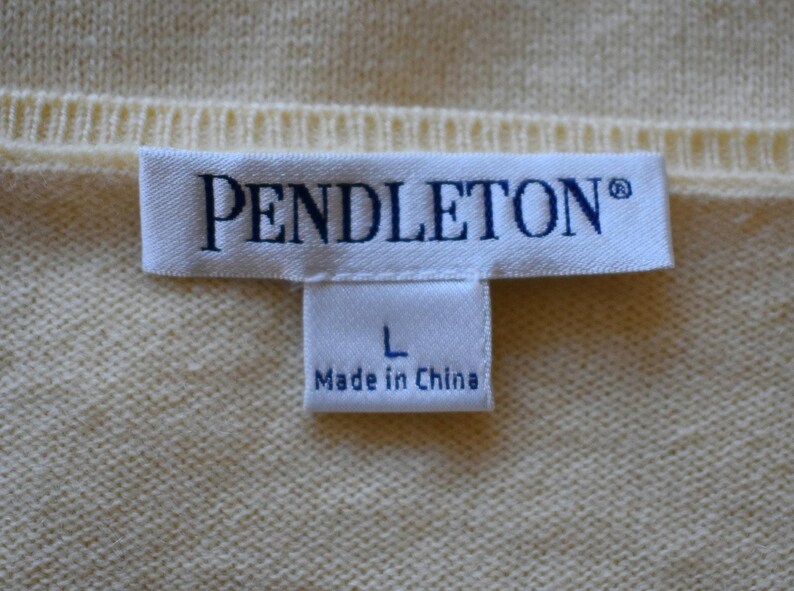 90年代ヴィンテージ ペンドルトン カシミアセーター、ライトトープ ケーブルニット プルオーバーセーター、サイズM ミディアム 画像 6