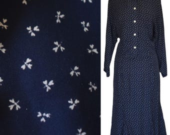 Vintage 80s Claudie Pierlot Skirt Suit, Cold Rayon Mini Bows Novelty Print, Two Piece Set, Made in France, Paris, Vintage 40s Style, Size S