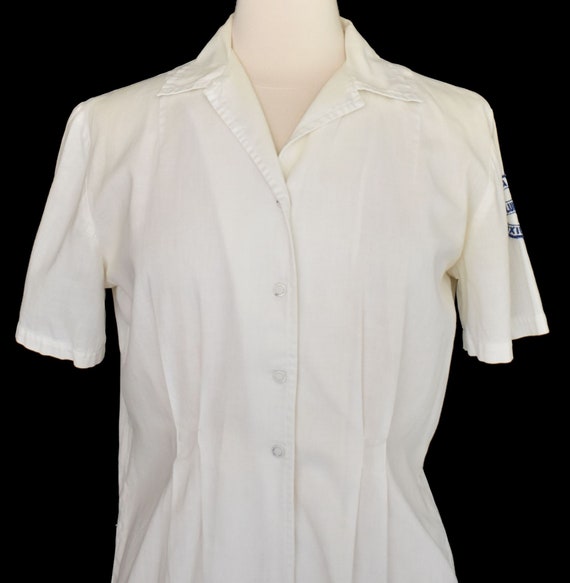 Vintage 40s Womens Work Shirt, 1940s Hospital Vol… - image 3