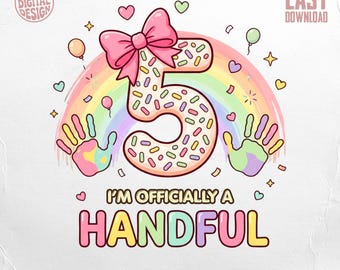 Diseño digital para niña de 5º cumpleaños, oficialmente una niña muy activa (PNG), descarga digital para celebración de hitos