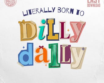 Literalmente nacido para perder el tiempo Arte digital PNG, Frase divertida sobre la procrastinación Gráfico, Estilo collage de álbum de recortes caprichoso Descarga instantánea