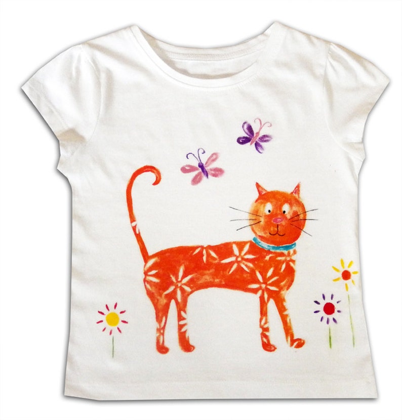 Girls Cat Tshirt Cat Tee Shirt Girls Clothing Cat Lover Etsy UK