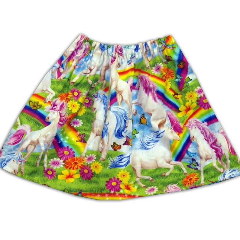 Girl's Unicorn and Rainbow Skirt, Girls Clothing, Unicorn Gift, Gift ...