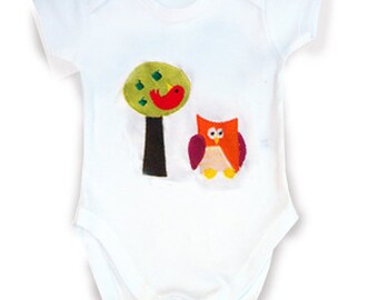 Owl Baby Bodysuit, Owl Baby Shirt, Personalised Baby Gift, Baby Boy Clothing, Baby Girl Clothing, Gift for Baby