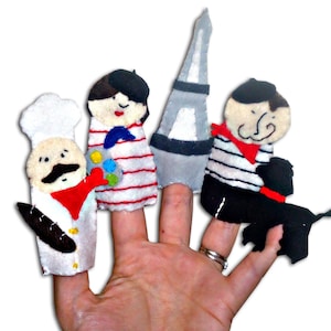 French Finger Puppets, Educational Toys, Felt Finger Puppets, Stocking Filler, Kids Toys