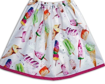 Girl's Ice Cream Skirt, Ice Lolly Skirt, Girls Clothing, Toddler Clothing, Summer Clothes, Gift for Girls, Ice Cream Party