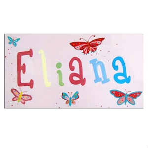 Butterfly Personalised Door Sign, Girls Nursery Decor, Girls Decor, Gifts for Girls, Nursery Sign