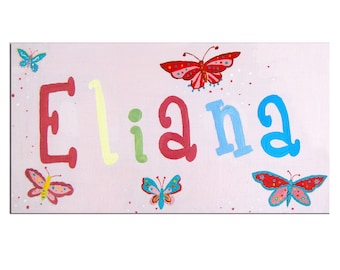 Butterfly Personalised Door Sign, Girls Nursery Decor, Girls Decor, Gifts for Girls, Nursery Sign