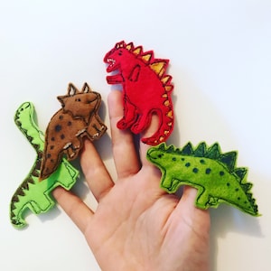 Dinosaur Finger Puppets, Stocking Filler, Kids Toys, Dinosaur Gift, Gifts for Boys