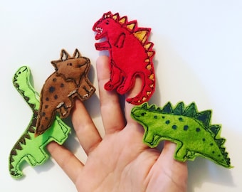 Dinosaur Finger Puppets, Stocking Filler, Kids Toys, Dinosaur Gift, Gifts for Boys