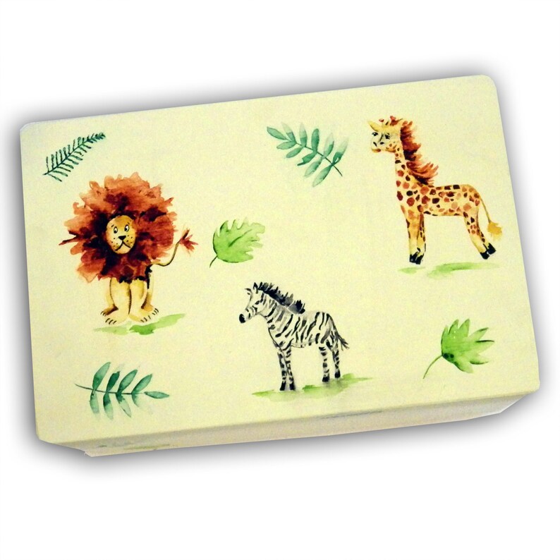 Personalised Keepsake Box Jungle Animal Safari Memory Box Etsy