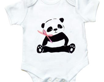 Panda Baby Bodysuit, Panda Lover, Baby Girl Clothing, Gift for Baby, Panda Baby Shirt